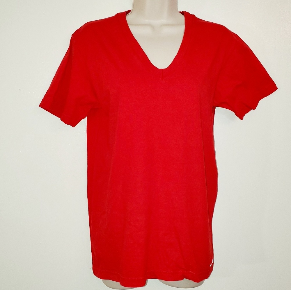 American Apparel tshirt mustache  red womans